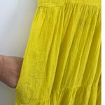 Zury Boho Babydoll Tiered Dress OS Gauzy Bright Yellow Festival Rave Midi Flowy Size undefined Photo 3