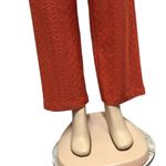 Soho Apparel  Orange Eyelet Crop Tie Front Elastic Waist Pull On Pants Medium Photo 3