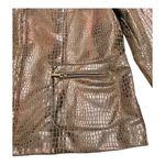 Elementz Croc Jacket Brown Black Womans size L Fully Lined Embossed Snake Photo 6