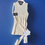 MAISON MARGIELA Knit Vest Dress Sz L Cream‎ Sleeveless Belted backless designer Size L Photo 5