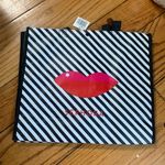Sephora  VIB Red Lips Black and White Striped Reusable Shopping Tote Bag NWT Photo 0