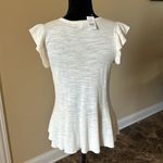 Loft NWT Cream peplum sweater Small Photo 2