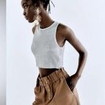 ZARA  Paperbag Shorts L NWT Pull-on Elastic Waist Buttons Khaki Brown Pockets Photo 0