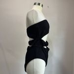 Aerie Black Ribbed One Shoulder One Piece Swimsuit Cutout Size XL Photo 2