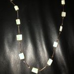 💝Neckace w/Square Mother of Pearl Gold Photo 1