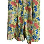 Rachel Antonoff Kitty Strawberry Fruit Print Sleeveless Collared Linen Romper 2 Yellow Photo 9