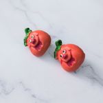 Vintage Clip On Earrings Cartoon Tomato? Earrings Photo 2
