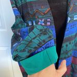 Leslie Belle tropical 80s retro blazer. Blue Size 10P Photo 1