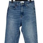 ZARA  Relaxed High Rise Straight Wide Leg Stretch Jeans 6 Medium Blue Wash #4066 Photo 1