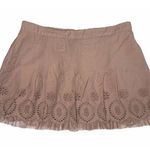 Aerie Womens Tulle Trim Eyelet Floral Dusty Rose Pink Cotton Skirt Size Large Photo 0