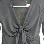 Black tie front long sleeve dress size medium Photo 1