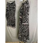 Hayley Menzies Silk Shirt Dress & Matching Scarf Set Graphic Print XL Black Photo 10