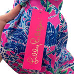 Lilly Pulitzer  PJ‎ Woven Short Sleeve Top Plumeria Pink Untamed Hearts Print XXS Photo 8