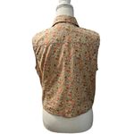 Lauren Ralph Lauren 60s 70s Floral Cottage Core Bohemian Tie Waist Crop Top Yellow Size 12 Photo 4