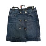White House | Black Market Mini Jean Button Front Skirt Womens Size 2 Blue Denim Photo 0