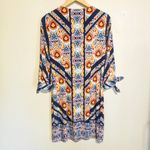 Chico's Ikat Medallion Print Shift Dress-Size 1 / US 8-Tie Detail-Stretchy-Casual Photo 5