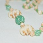 Source Unknown Vintage Teal/Cream Beaded Elephant Single Strand 24" Unusual Casual Necklace Photo 3