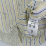 Coldwater Creek  Linen Shirt Yellow Stripe Floral Embroidered Cottage Size M Photo 11