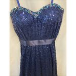 La Femme  Formal Dress Sequin Gown 0 Navy Dark Blue Prom Ball Gala Quinceara Hoco Photo 3