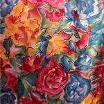 Vanity Fair  Multicolor All Over Floral Print Satin Robe M Photo 8