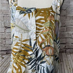 C&C California  Women’s Linen Tropical Print Tank Top Shirt Button Size‎ S Photo 0