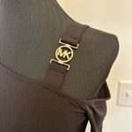 Michael Kors MICHAEL  Asymmetrical One Shoulder Going Out Top Gold MK Logo NEW Photo 2