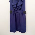 RACHEL ROY | Ruffle Front Black Elastic Waist Navy Blue Dress Racer Back | Small Photo 2
