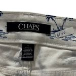 CHAPS White & Blue Palm Trees Capri Pants Women Size 6 | 61-10 Photo 3