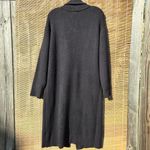 Black Knit Long Double Breasted Cardigan Sweater L Size L Photo 5