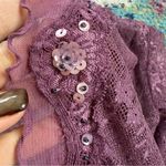 Vintage Y2K New York & Company Long Sleeve Sheer Mesh Witchy Cardigan XS Purple Photo 7