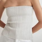 Madewell x Aimee Song Womens Gray Ribbed Shimmer Tube Top Photo 0