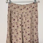 Natural Life  Flowy Floral Wide Leg Pants Size Medium Beige Purple Crop Comfy Photo 2