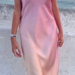 ZARA Strapless Satin Midi Dress Photo 0