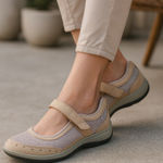 NEW Orthofeet sz 7.5 Womens Tan Leather Strappy Slip on Mary Jane Loafers Preppy Photo 0