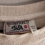 Techstyles cream Crew Neck sweatshirt Estes Park stripes S M White Photo 1