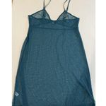 joe's jeans Joe's Lingerie Dress Womens Medium Teal Sheer Polka Dot Sleep Chemise Stretch Photo 1