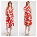 Diane Von Furstenberg  Naira Dress Size 6 Orange Floral 100% Silk Draped Photo 1
