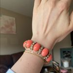 J.Crew NWT  coral stone bracelet with rhinestone spacers Photo 6
