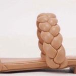 Braided nude/Natural vegan leather strap Sandal Tan Size 7.5 Photo 1