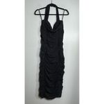 Chiara Boni La Petite Robe Ruched Halter Dress Size 50 US 12 Black Party Holiday Photo 2