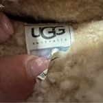 UGG  Australia Lynnea Boots size 7 Brown‎ Leather Wooden Heel Clog Shearling Photo 10