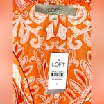 Loft  Women’s Large Orange & White Paisley Lightweight Boho Chic Sleeveless Top Photo 4