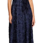 Alex Evenings  Midnight Blue Lace Midi Skirt Photo 0