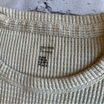 Gilly Hicks  Long Sleeve Top Waffle Knit Crew Neck Small Neutral T-shirt EUC Photo 3