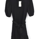 Nation Ltd NWT Evereve Evangeline Mini Dress Ruffle Puff Sleeve Black Women's S Photo 0
