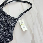 Aerie  Offline Hugger Ombre Longline Racerback Sports Bra Black /White Photo 4