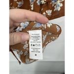 Pleione  Floral Blouse Women Medium Rust‎ Orange Cinch Front Peasant Bohemian Photo 3