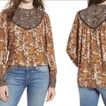 Hinge Nordstrom Boho Mixed Print Blouse Top Shirt Photo 1