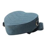 Fashion Statement Womens Crossbody Bag Denim Heart Shape Pewter Gold Chain Strap Blue Photo 15