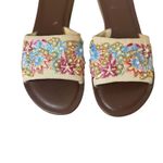 Haute Hippie Cream Embroidered Embellished Womens Flat Sandals 9.5 Fits Small Photo 2